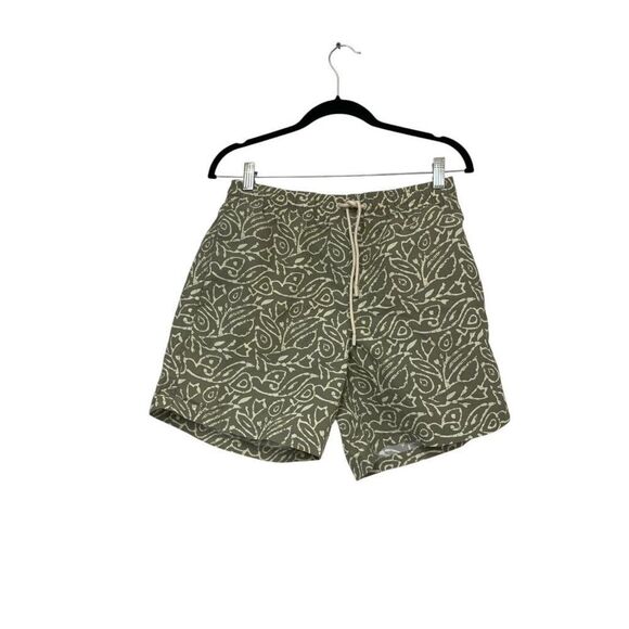 Massimo Dutti Mens Swim Trunks Board shorts S Small Green Printed 0316/206 NWT